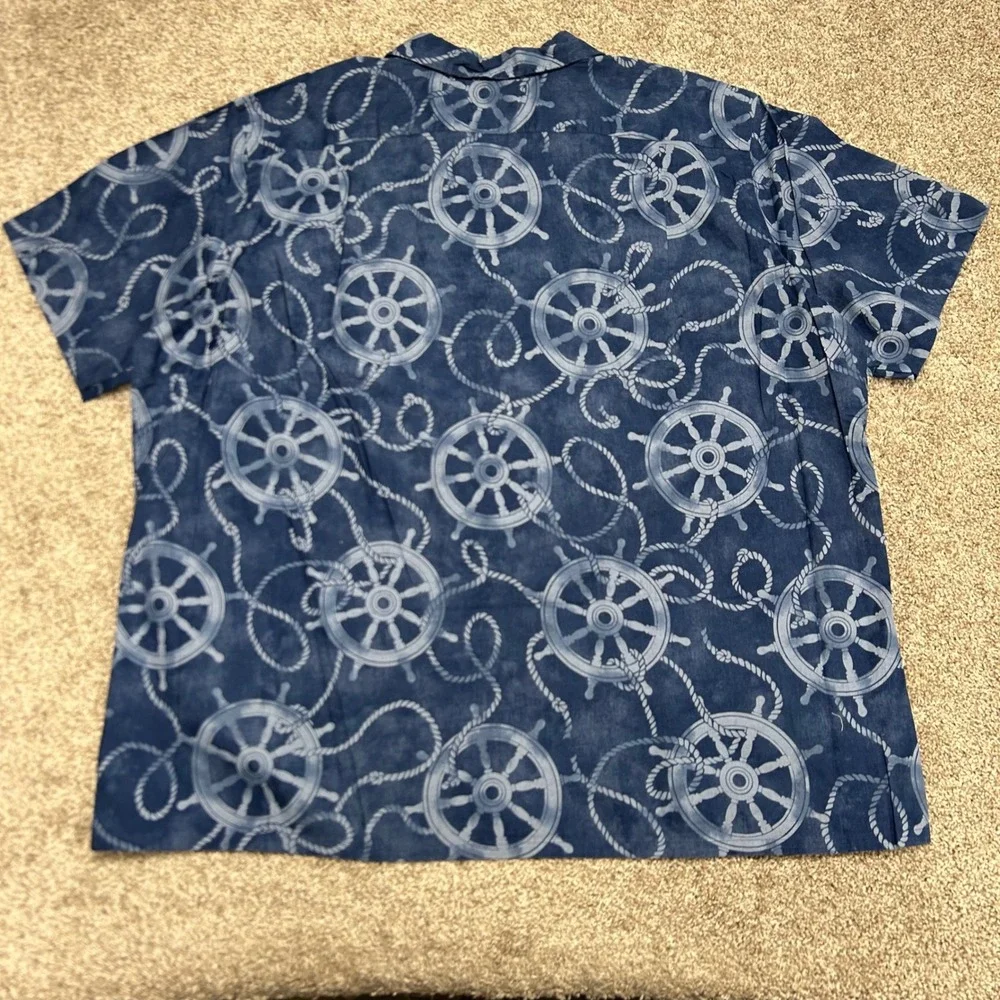NWT Polo Ralph‎ Lauren Cotton Linen Printed Camp Shirt Men Size 2XB Nautical
